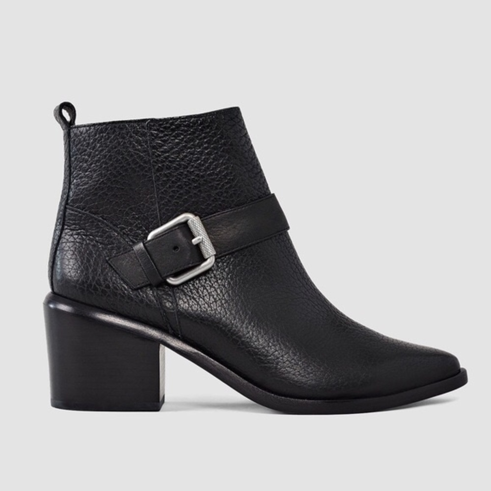 allsaints black jason boots pebbled leather